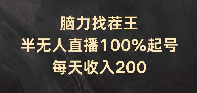 脑力找茬王，半无人直播100%起号，每天收入200+【揭秘】-天娱网创