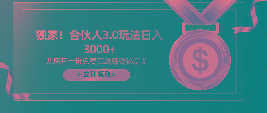 游戏合伙人3.0，日入3000+，无限扩大的蓝海项目-天娱网创