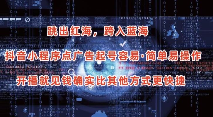抖音小程序点广告项目，起号容易，简单易操作，开播就见有收益【揭秘】-天娱网创