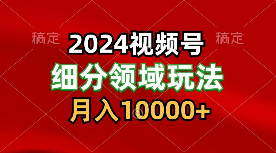 2024视频号分成计划细分领域玩法，每天5分钟，月入1W+-天娱网创