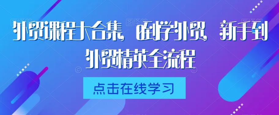外贸课程大合集，0到1学外贸，新手到外贸精英全流程-天娱网创