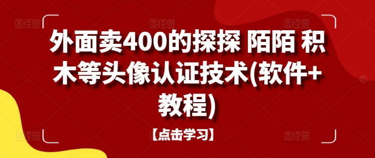 外面卖400的探探 陌陌 积木等头像认证技术(软件+教程)-天娱网创