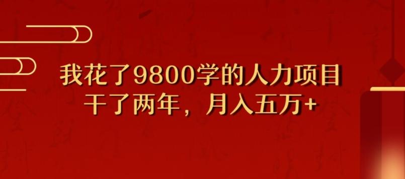 我花了9800学习，干了两年赚了70万的人力项目-天娱网创