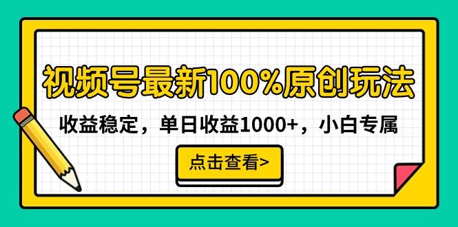 视频号最新100%原创玩法，收益稳定，单日收益1000+，小白专属-天娱网创
