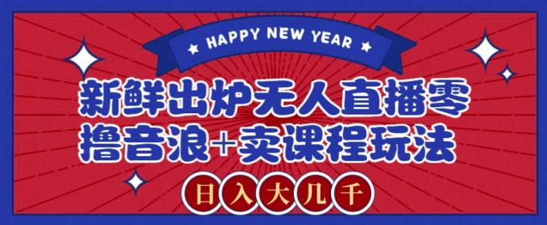2024最新无人直播零撸音浪+卖课程玩法，日入大几千不是梦【揭秘】-天娱网创