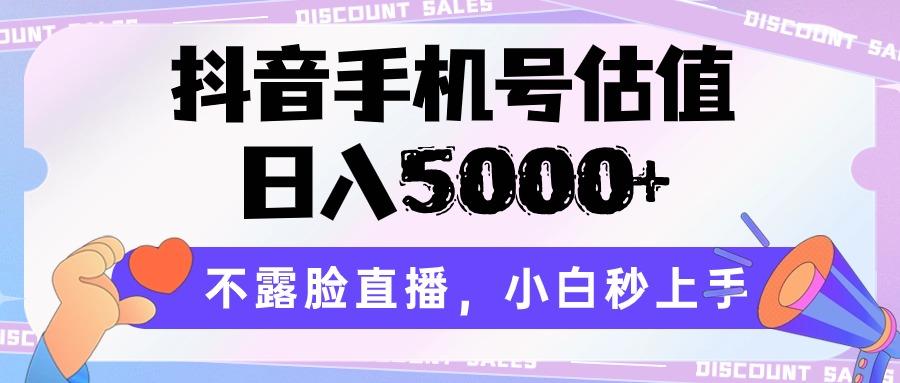 抖音手机号估值，日入5000+，不露脸直播，小白秒上手-天娱网创