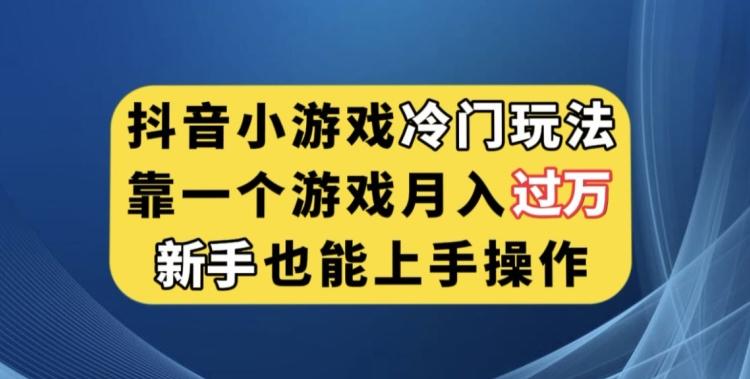 抖音小游戏冷门玩法，靠一个游戏月入过万，新手也能轻松上手【揭秘】-天娱网创