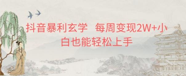 抖音暴利玄学，每周变现2W+小白也能轻松上手-天娱网创