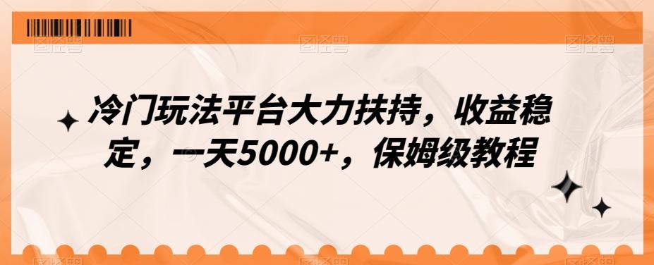 冷门玩法平台大力扶持，收益稳定，一天5000+，保姆级教程（附抖音7天起号法）-天娱网创