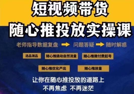 2024好物分享随心推投放实操课，随心推撬动自然流量/微付费起号/优化产出-天娱网创