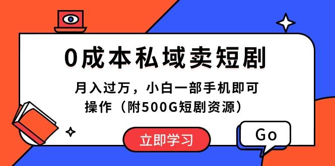 0成本私域卖短剧，月入过万，小白一部手机即可操作(附500G短剧资源-天娱网创
