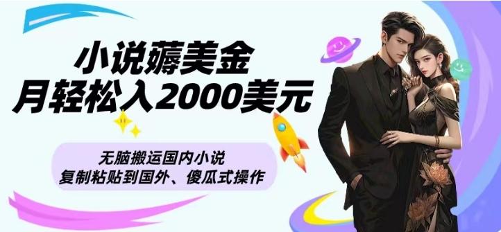 小说薅美金月轻松入2000美元项目、无脑搬运国内小说复制粘贴到国外、傻瓜式操作-天娱网创