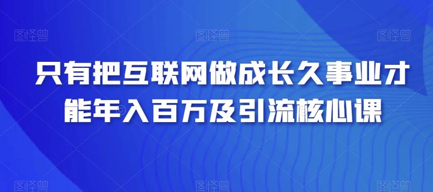 只有把互联网做成长久事业才能年入百万及引流核心课-天娱网创