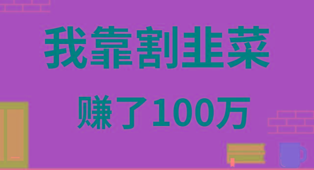 我靠割韭菜赚了 100 万-天娱网创