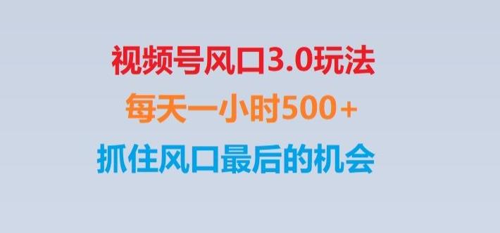 视频号风口3.0玩法单日收益1000+,保姆级教学,收益太猛,抓住风口最后的机会【揭秘】-天娱网创
