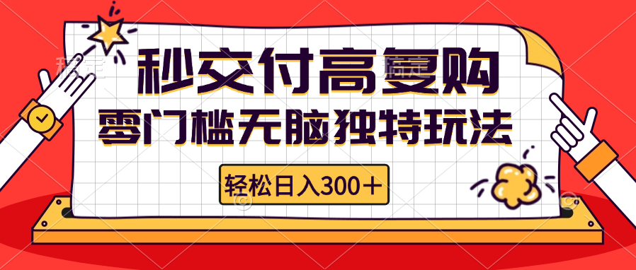 零门槛无脑独特玩法 轻松日入300+秒交付高复购   矩阵无上限-天娱网创
