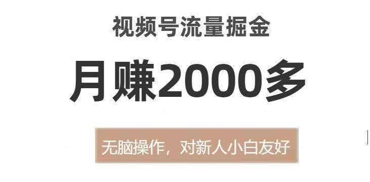 视频号流量掘金，无脑操作，对新人小白友好，月赚2000多【揭秘】-天娱网创