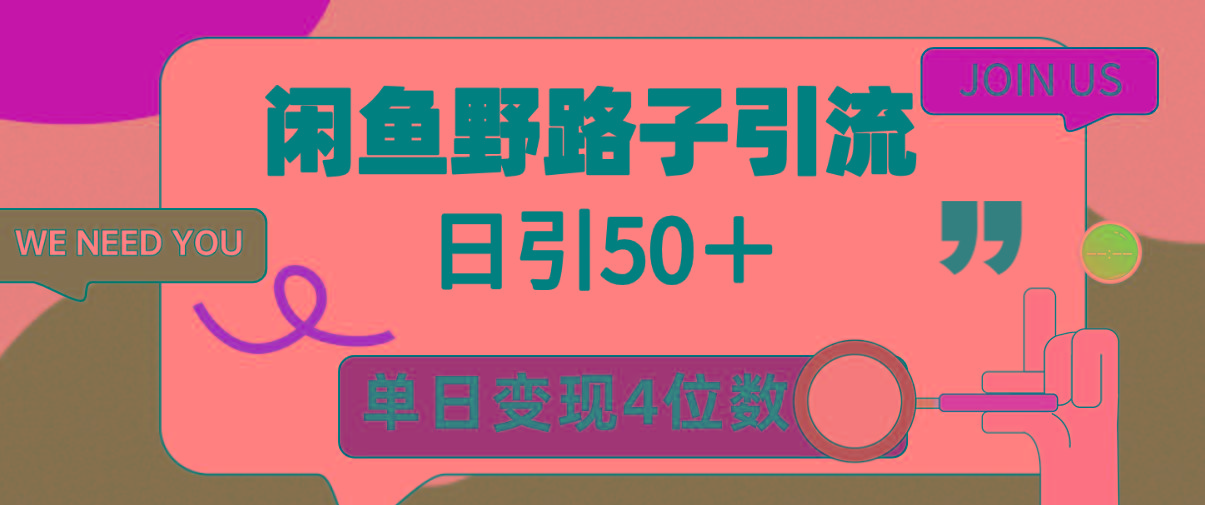(9658期)闲鱼野路子引流创业粉，日引50＋，单日变现四位数-天娱网创