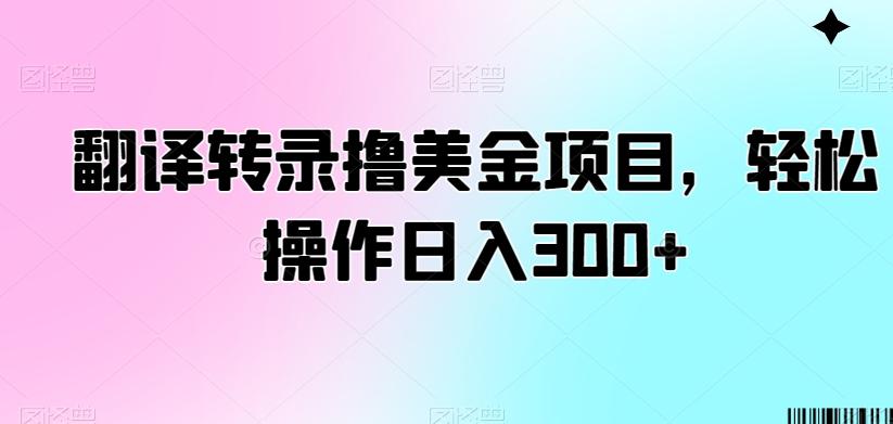 翻译转录撸美金项目，轻松操作日入300+【揭秘】-天娱网创