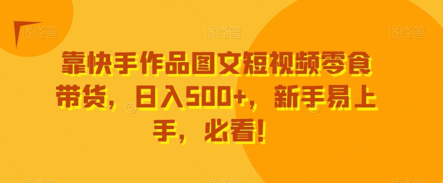 靠快手作品图文短视频零食带货，日入500+，新手易上手，必看！-天娱网创