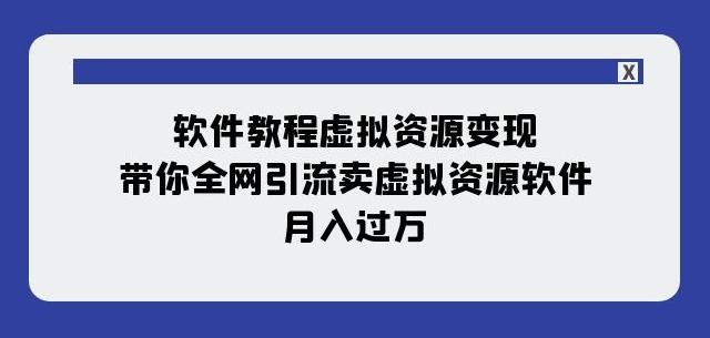 软件教程虚拟资源变现：带你全网引流卖虚拟资源软件，月入过万（11节课）-天娱网创