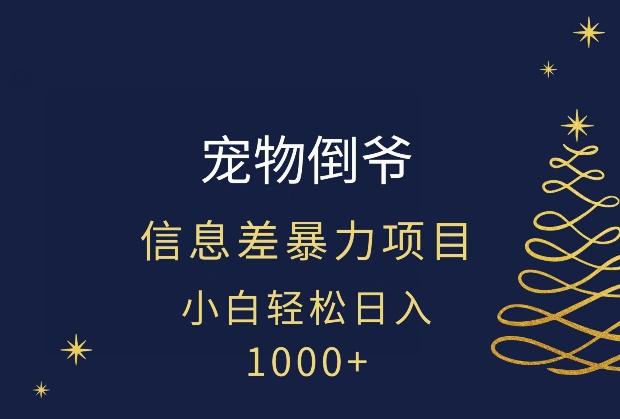 宠物倒爷，暴利的信息差项目，足不出户就有客户，年轻人都喜欢宠物！-天娱网创