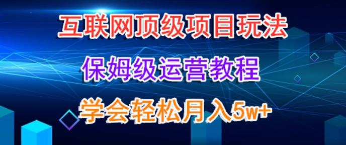 互联网顶级项目玩法，保姆级运营教程，学完轻松月入5万-天娱网创