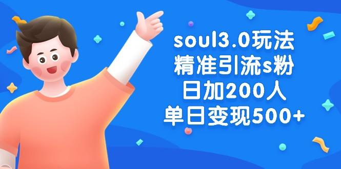 soul3.0玩法精准引流s粉，日加200人单日变现500+-天娱网创