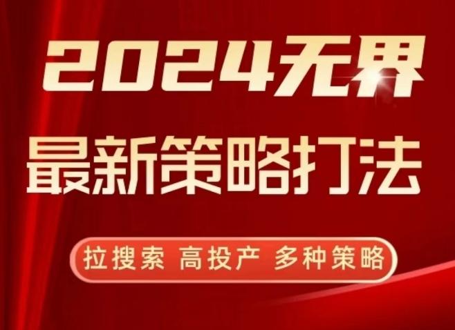 2024无界最新策略打法，拉搜索，高投产，多种策略-天娱网创