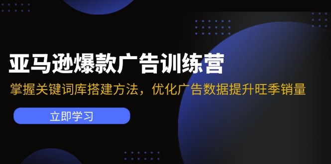 亚马逊爆款广告训练营：掌握关键词库搭建方法，优化广告数据提升旺季销量-天娱网创