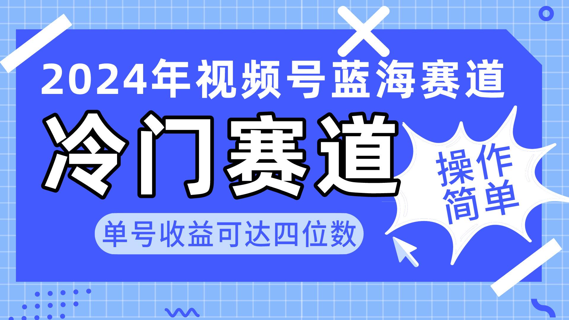 2024视频号冷门蓝海赛道，操作简单 单号收益可达四位数(教程+素材+工具-天娱网创
