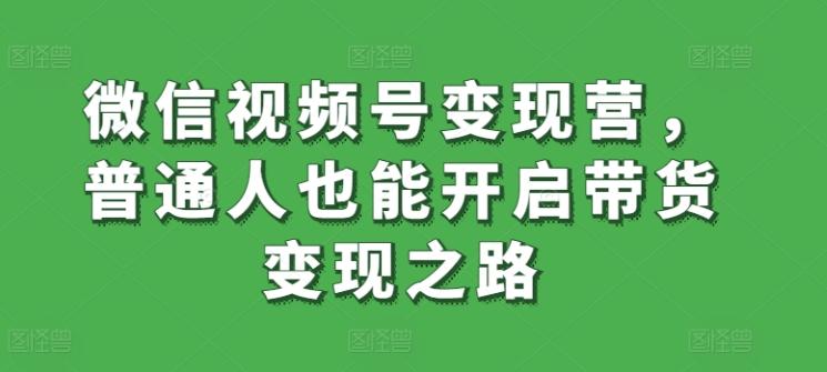 微信视频号变现营，普通人也能开启带货变现之路-天娱网创