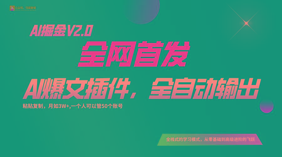 全网首发！通过一个插件让AI全自动输出爆文，粘贴复制矩阵操作，月入3W+-天娱网创