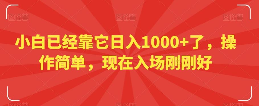 小白已经靠它日入1000+了，操作简单，现在入场刚刚好【揭秘】-天娱网创