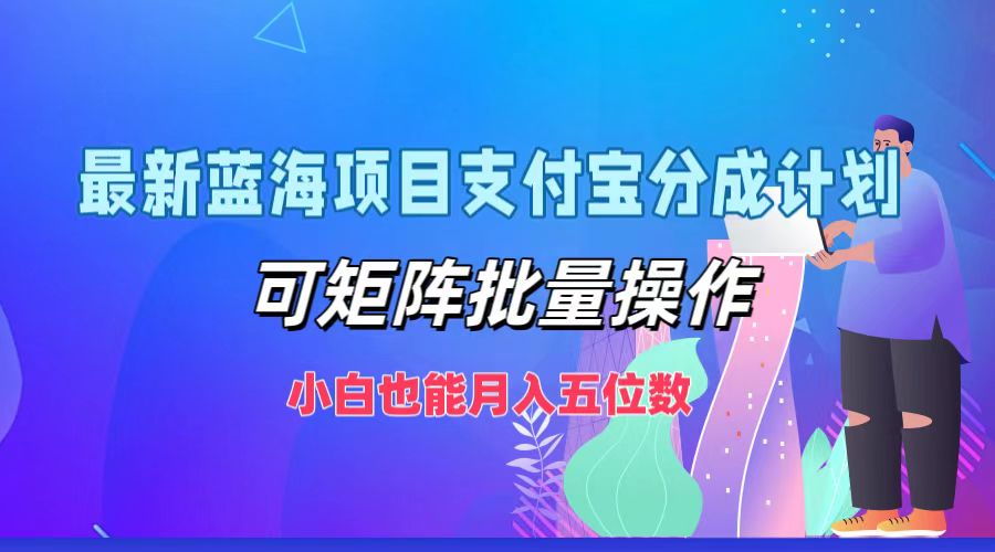 最新蓝海项目支付宝分成计划，可矩阵批量操作，小白也能月入五位数-天娱网创