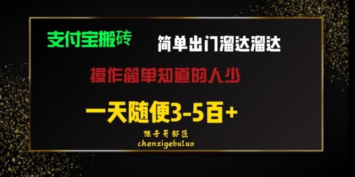 被人忽视的支付宝搬砖项目出门溜达溜达轻松日入500+小白随便操作-天娱网创