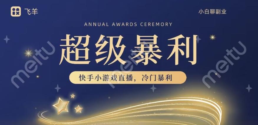 快手官方暴利冷门小游戏无人直播，小白一台电脑即可操作，轻松月入10w+-天娱网创