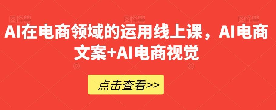 AI在电商领域的运用线上课，​AI电商文案+AI电商视觉-天娱网创