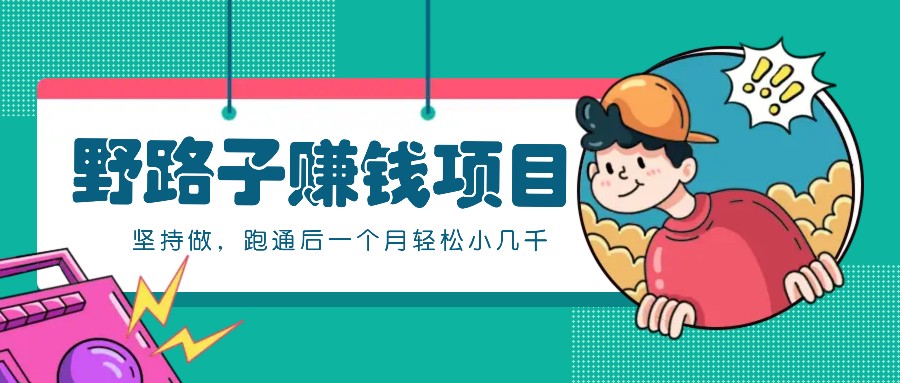 一个人就能操作的野路子赚钱项目,零成本零门槛坚持做,跑通后一个月小几千!-天娱网创