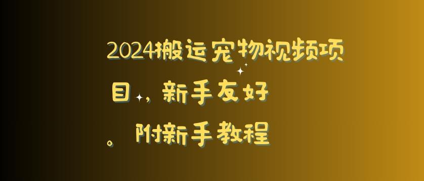 2024搬运宠物视频项目，新手友好，完美去重，附新手教程【揭秘】-天娱网创
