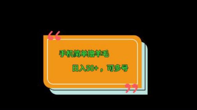 手机简单撸羊毛、日入50+，可多号-天娱网创