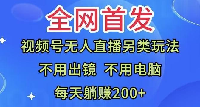 全网首发：视频号无人直播另类玩法，无需电脑，每天躺赚200+-天娱网创