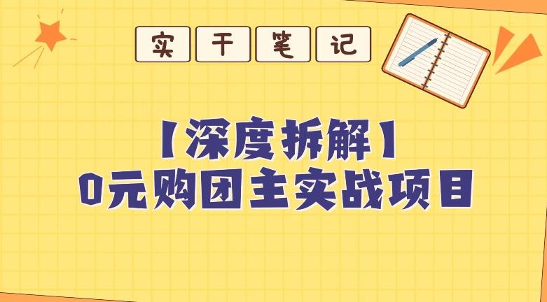 【深度拆解】0元购团主实战教学，适合自用，带人做-天娱网创