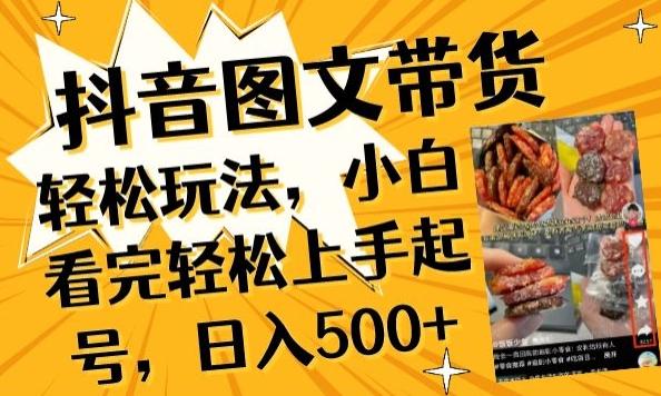 抖音图文带货已过时?那你不如仔细看看这个，小白看完轻松上手起号，日入500+不是梦【揭秘】-天娱网创