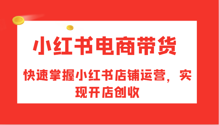 小红书电商带货，快速掌握小红书店铺运营，实现开店创收-天娱网创