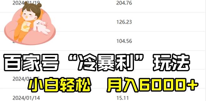 最新百家号野路子玩法，不禁言，不封号，小白轻松上手，每天三分钟，一周起号，月入6000+！-天娱网创