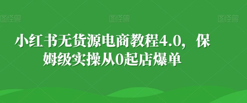 小红书无货源电商教程4.0，保姆级实操从0起店爆单【拆解】-天娱网创
