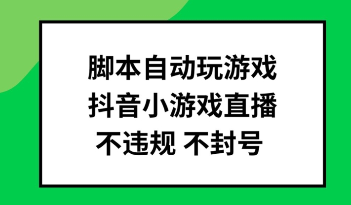 脚本自动玩游戏，抖音小游戏直播，不违规不封号可批量做【揭秘】-天娱网创
