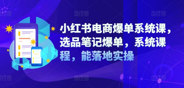 小红书电商爆单系统课，选品笔记爆单，系统课程，能落地实操-天娱网创