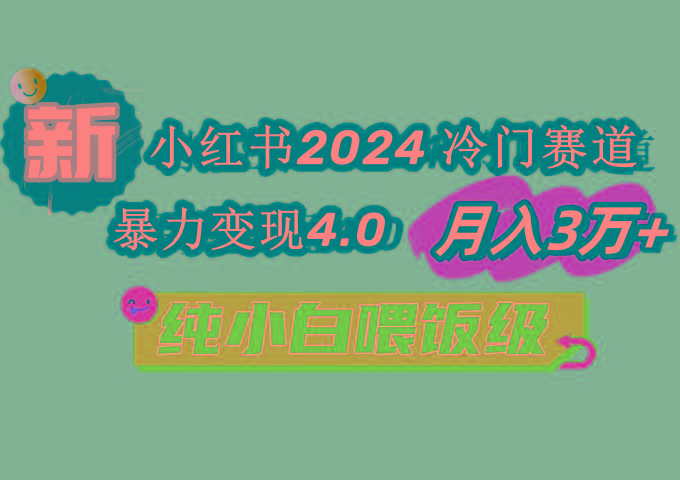 小红书2024冷门赛道 月入3万+ 暴力变现4.0 纯小白喂饭级-天娱网创